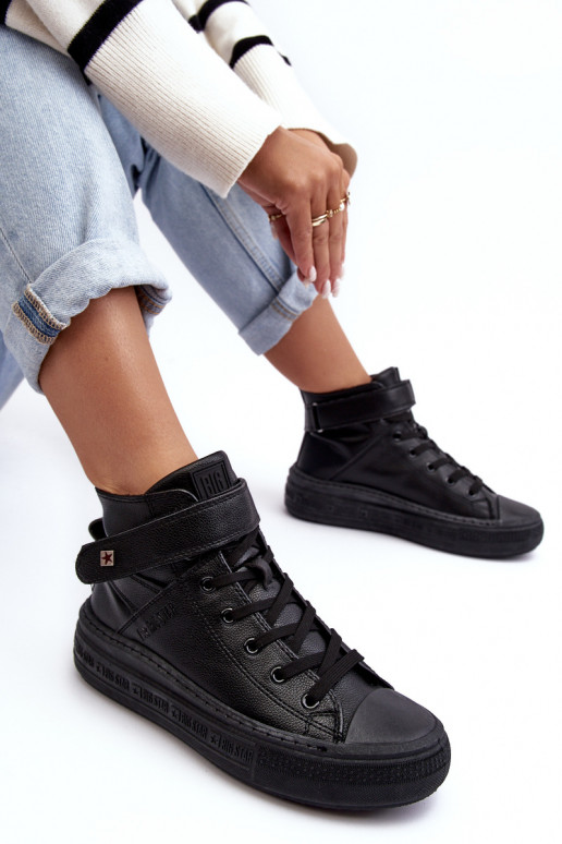 Vrijetijdsschoenen verwarmd met platform Big Star zwarte kleur MM274008