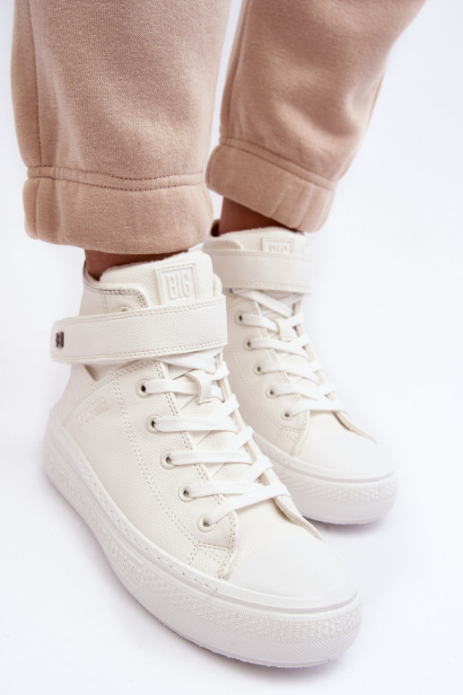 Verwarmde vrijetijdsschoenen met platform Big Star witte kleur MM274006