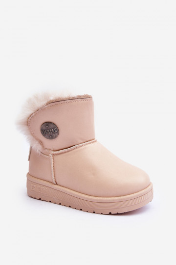 Kindersnowboots verwarmd met bont aan de binnenkant beige Big Star MM374084