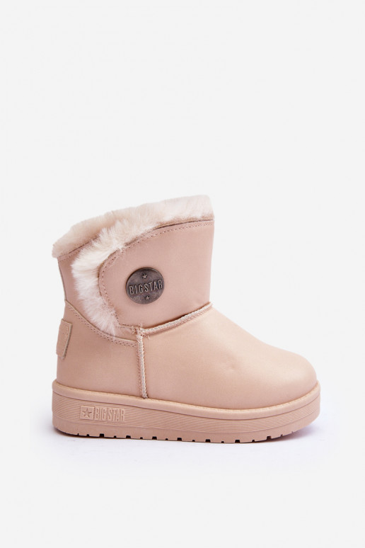Kindersnowboots verwarmd met bont aan de binnenkant beige Big Star MM374084