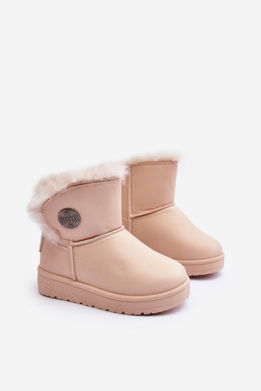 Kindersnowboots verwarmd met bont aan de binnenkant beige Big Star MM374084