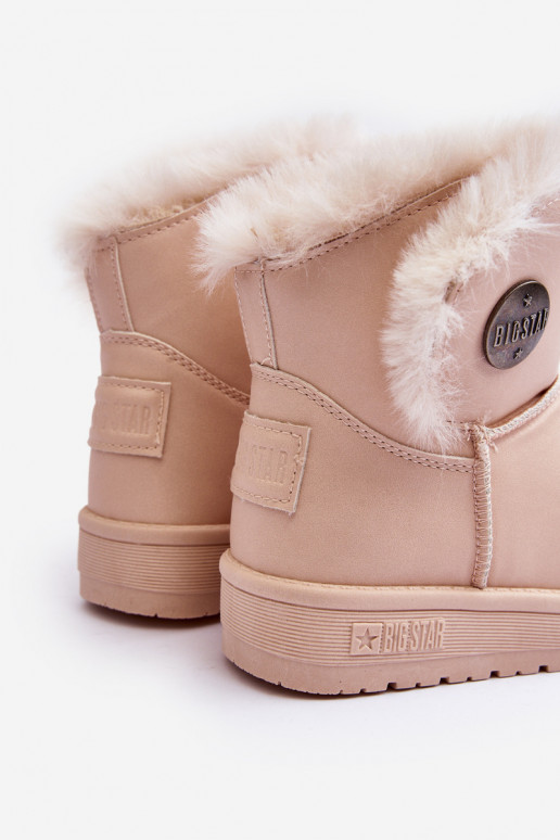 Kindersnowboots verwarmd met bont aan de binnenkant beige Big Star MM374084