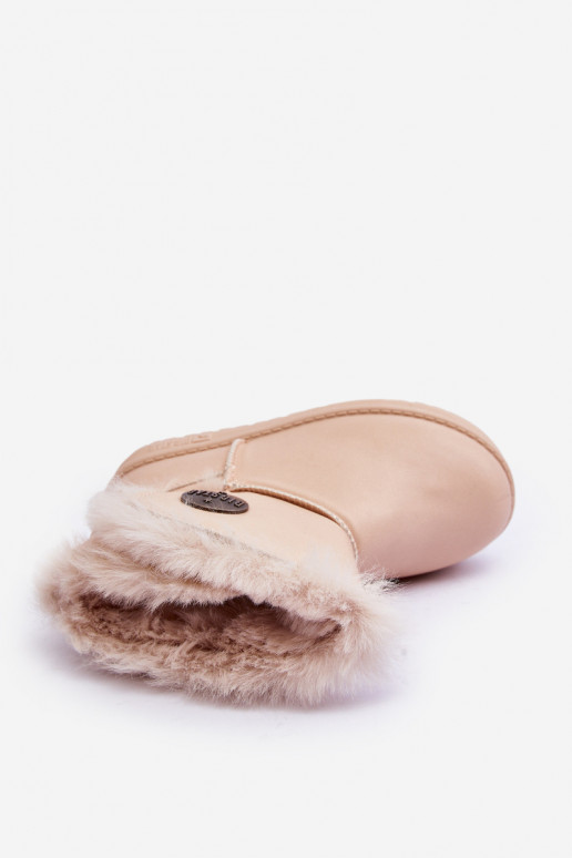 Kindersnowboots verwarmd met bont aan de binnenkant beige Big Star MM374084