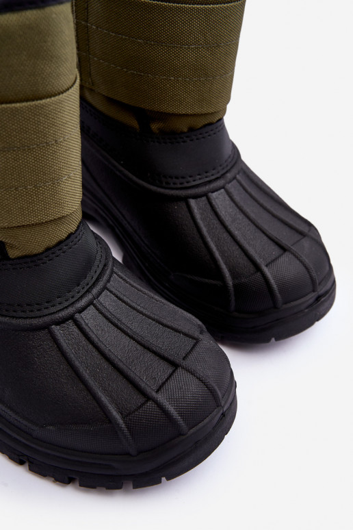 Kindersnowboots met zelfklevende sluitingen verwarmd kaki Big Star MM374123 Kindersnowboots met zelfklevende sluitingen verwarmd kaki Big Star MM374123