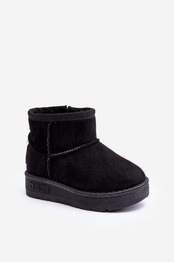 Kindersneeuwlaarzen verwarmd met ritsen, zwart Big Star MM374100