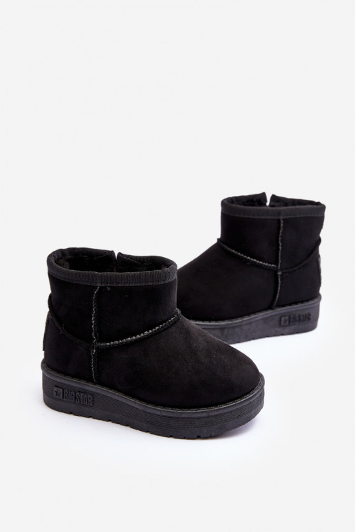 Kindersneeuwlaarzen verwarmd met ritsen, zwart Big Star MM374100