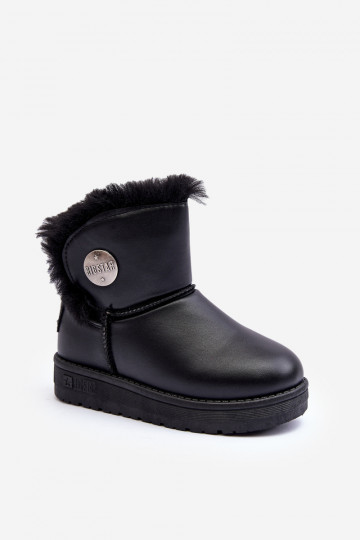 Kindersnowboots verwarmd met bont aan de binnenkant, zwarte kleur Big Star MM374082