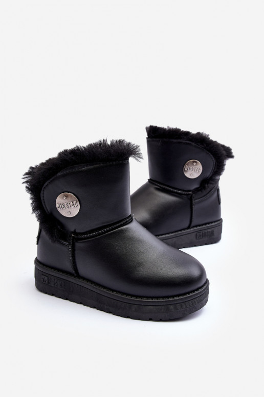 Kindersnowboots verwarmd met bont aan de binnenkant, zwarte kleur Big Star MM374082 Kindersnowboots verwarmd met bont aan de binnenkant, zwarte kleur Big Star MM374082