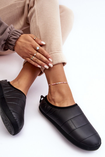 Warme pantoffels in zwart Big Star KK274604