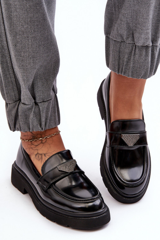 schoenen Mocassins met brede hakken in de kleur zwart Venla schoenen Mocassins met brede hakken in de kleur zwart Venla