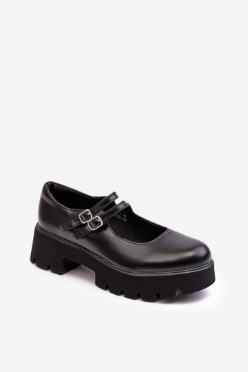 Saviwa zwarte schoenen met lage hakken
