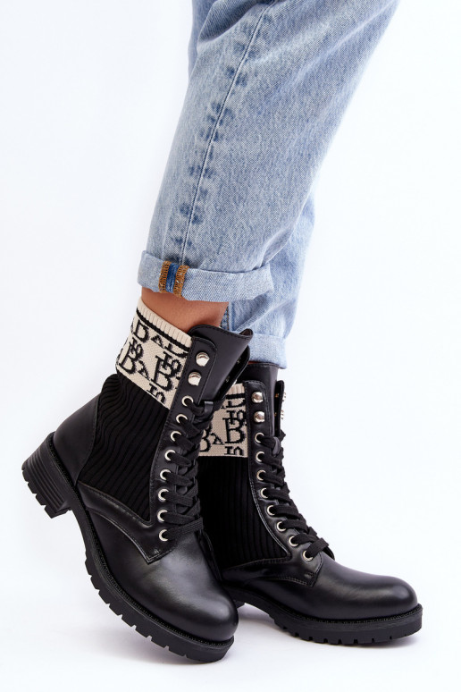 laarzen met een sokachtige zool in de zwarte kleur Hakina laarzen met een sokachtige zool in de zwarte kleur Hakina