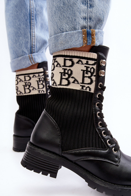 laarzen met een sokachtige zool in de zwarte kleur Hakina laarzen met een sokachtige zool in de zwarte kleur Hakina