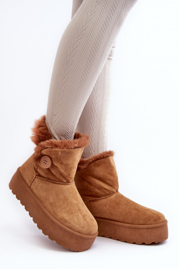 snowboots met bontplatform in bruin Wikasem 2