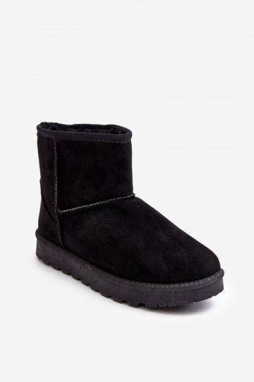 suède snowboots verwarmd in zwart Nanga
