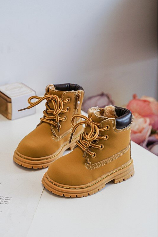 Kinderlaarzen met ritsen bruine kleur Bansi Kinderlaarzen met ritsen bruine kleur Bansi