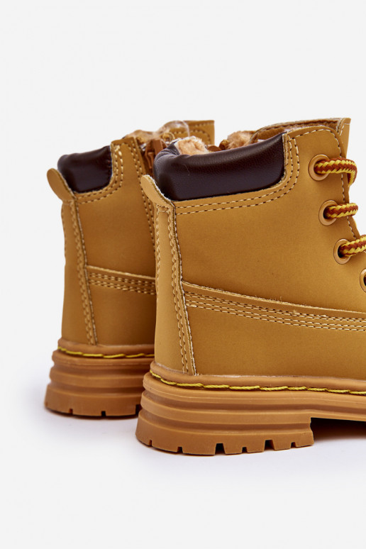 Kinderlaarzen met ritsen bruine kleur Bansi Kinderlaarzen met ritsen bruine kleur Bansi