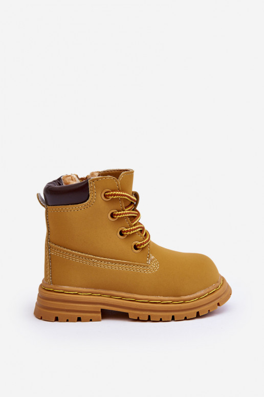 Kinderlaarzen met ritsen bruine kleur Bansi Kinderlaarzen met ritsen bruine kleur Bansi