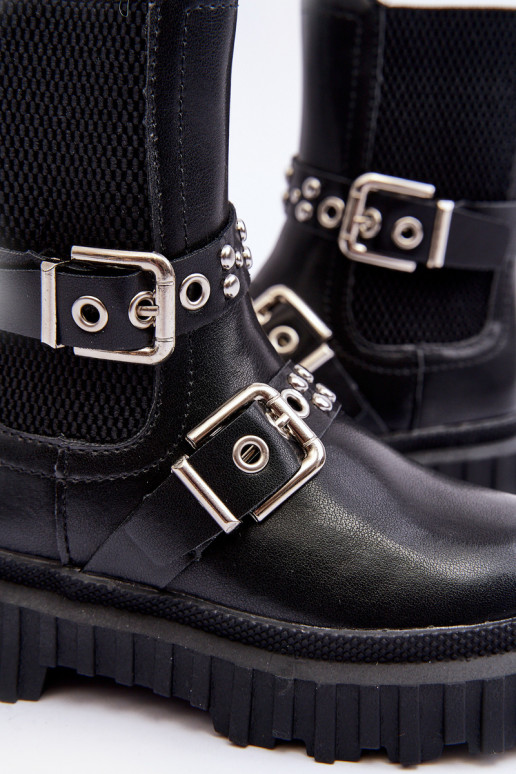 stijlvolle laarsjes met ritsen Kinder zwarte kleur Adeneia