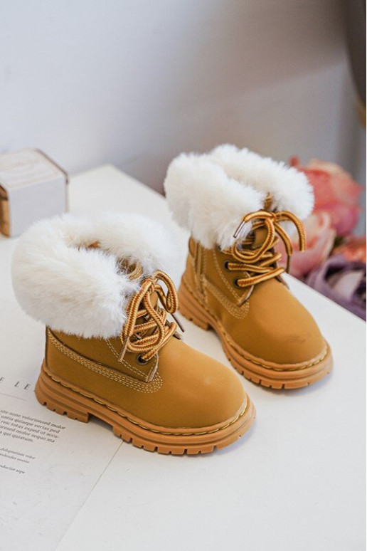 Kinderveterlaarzen met ritsen en bont in bruin Gerande Kinderveterlaarzen met ritsen en bont in bruin Gerande