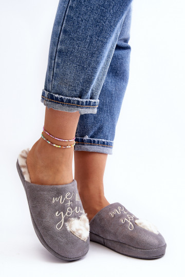 met glans Pantoffels grijs Geraja