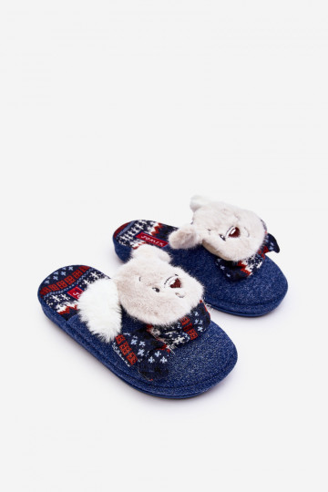 Kinderslofjes donkerblauw kleur Dasca