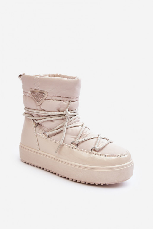 snowboots met plateau en stijlvolle details in beige Fleure snowboots met plateau en stijlvolle details in beige Fleure