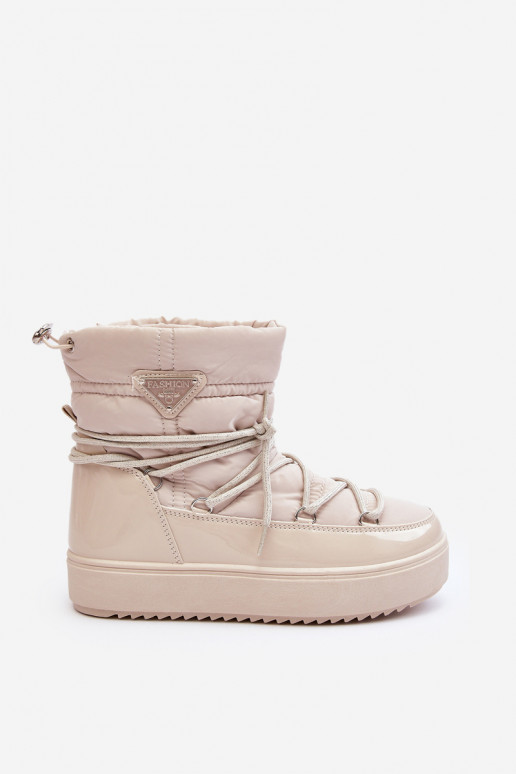snowboots met plateau en stijlvolle details in beige Fleure snowboots met plateau en stijlvolle details in beige Fleure