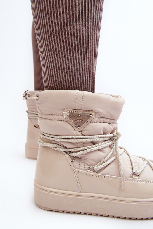 snowboots met plateau en stijlvolle details in beige Fleure snowboots met plateau en stijlvolle details in beige Fleure