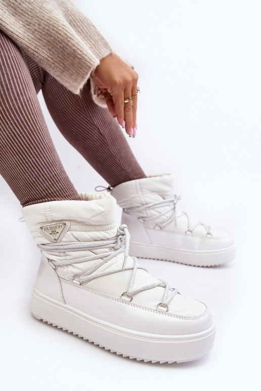 snowboots met plateau en stijlvolle details in witte kleur Fleure snowboots met plateau en stijlvolle details in witte kleur Fleure