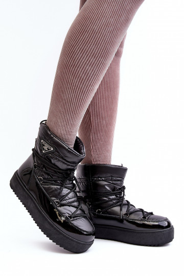snowboots met plateau en stijlvolle details in zwart Fleure 2