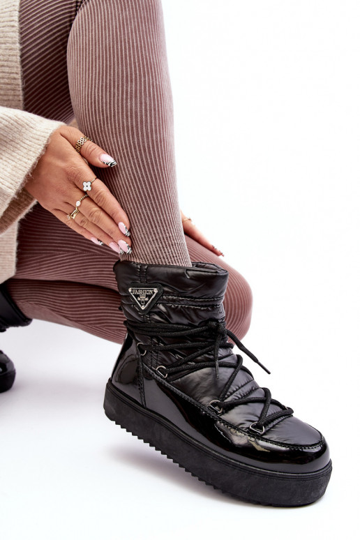 snowboots met plateau en stijlvolle details in zwart Fleure snowboots met plateau en stijlvolle details in zwart Fleure