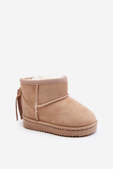 Warme kinderwinterlaarzen met franjes beige Mikyla