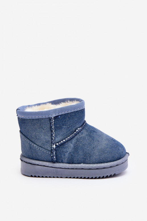 Kinder snowboots Laarzen met glans in de blauwe kleur Sulinne Kinder snowboots Laarzen met glans in de blauwe kleur Sulinne