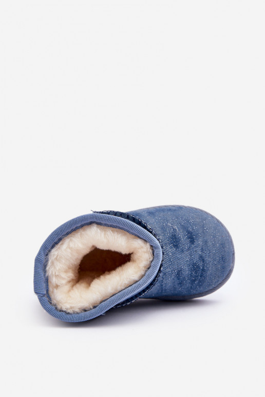 Kinder snowboots Laarzen met glans in de blauwe kleur Sulinne Kinder snowboots Laarzen met glans in de blauwe kleur Sulinne