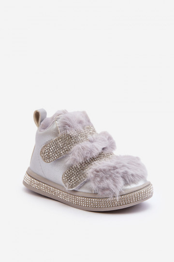 Kindersnowboots verwarmd zilver Leela