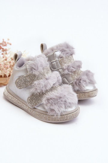 Kindersnowboots verwarmd zilver Leela 2