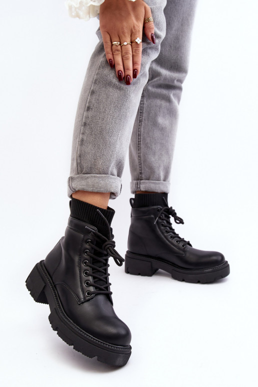 schoenen Dameslaarzen met een sokachtige zool in de kleur zwart Rivella