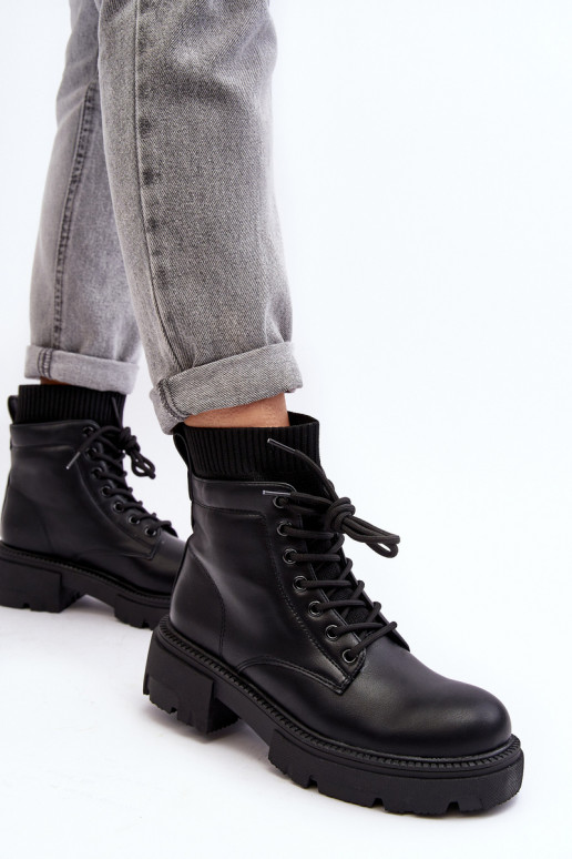 schoenen Dameslaarzen met een sokachtige zool in de kleur zwart Rivella