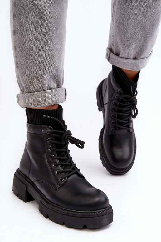 schoenen Dameslaarzen met een sokachtige zool in de kleur zwart Rivella