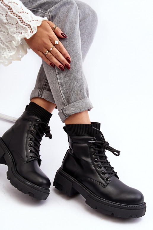 schoenen Dameslaarzen met een sokachtige zool in de kleur zwart Rivella