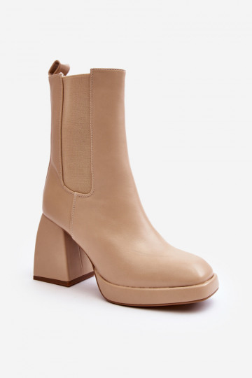 Dameslaarzen met plateau in de beige kleur Stelares