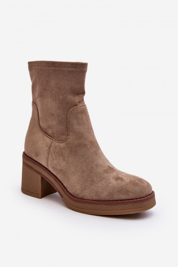 Laarzen met hoge hakken beige kleur Argastis