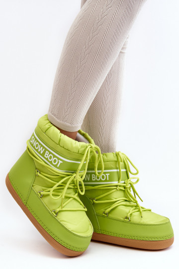Winterlaarzen met veters in de groene kleur Soia 2