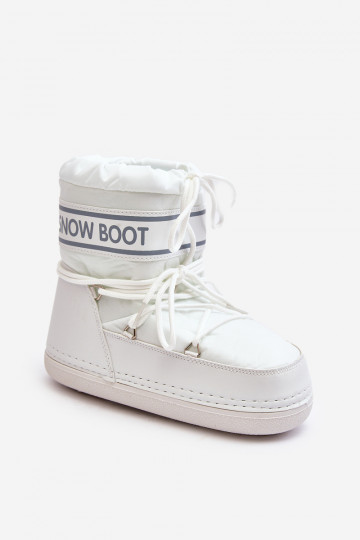 Winterlaarzen met veters in de witte kleur Soia