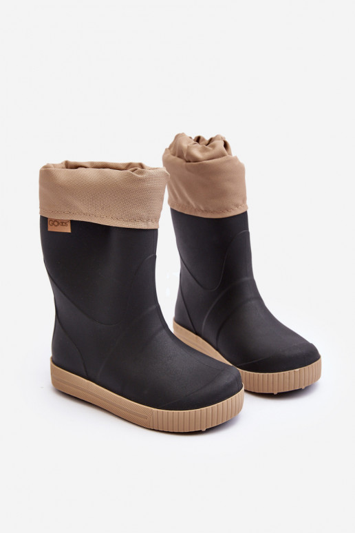 Kinderrubberlaarzen met verwarming Snow Wave Gokids 981 Zwart en beige