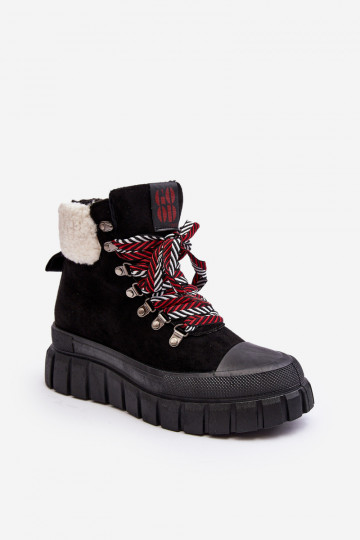 Verwarmde laarzen met massieve zool in de zwarte kleur Ralotta