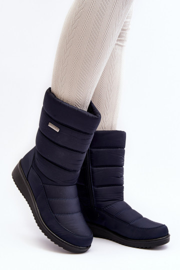 verwarmde snowboots in donkerblauw Calena