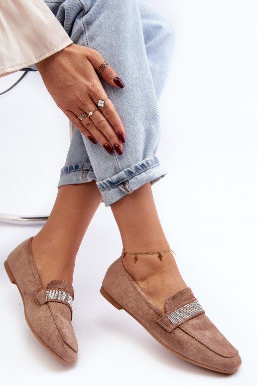 Mocassins met fonkelende oogjes in de bruine kleur Rarlika Mocassins met fonkelende oogjes in de bruine kleur Rarlika