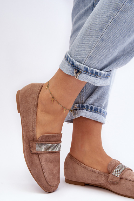 Mocassins met fonkelende oogjes in de bruine kleur Rarlika Mocassins met fonkelende oogjes in de bruine kleur Rarlika